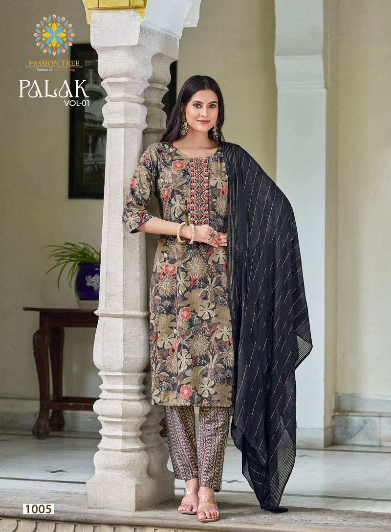 Passion Tree Palak Vol 1 Capsule Print Casual Wear Straight Kurti Combo Set