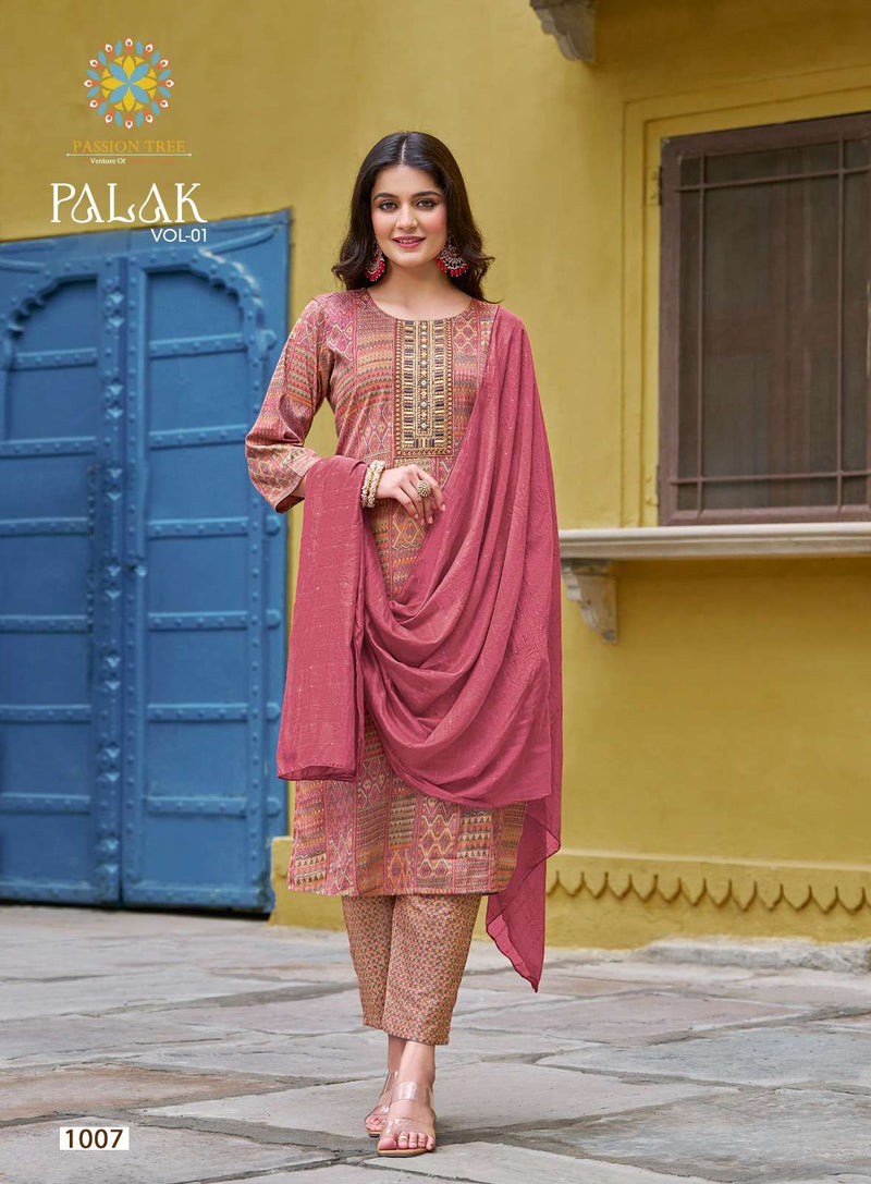 Passion Tree Palak Vol 1 Capsule Print Casual Wear Straight Kurti Combo Set