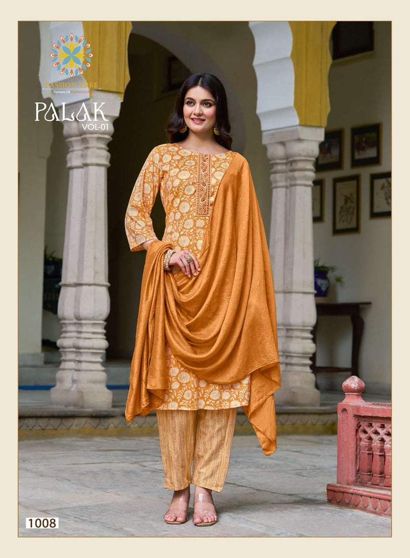 Passion Tree Palak Vol 1 Capsule Print Casual Wear Straight Kurti Combo Set