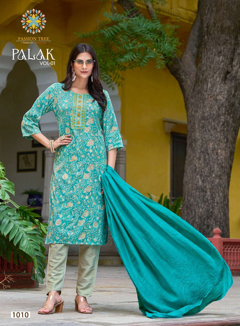 Passion Tree Palak Vol 1 Capsule Print Casual Wear Straight Kurti Combo Set