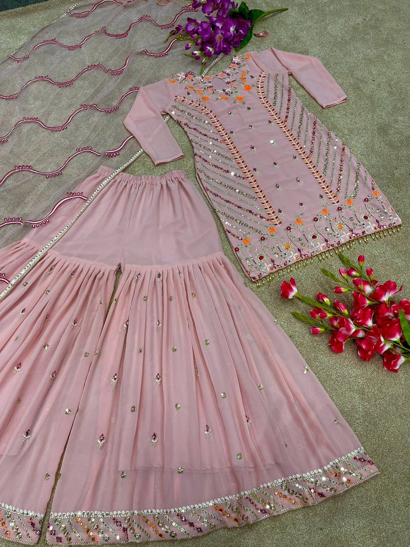 Nsr D No 694 Fox Georgette With Heavy Embroidery Designer Kurti Collection