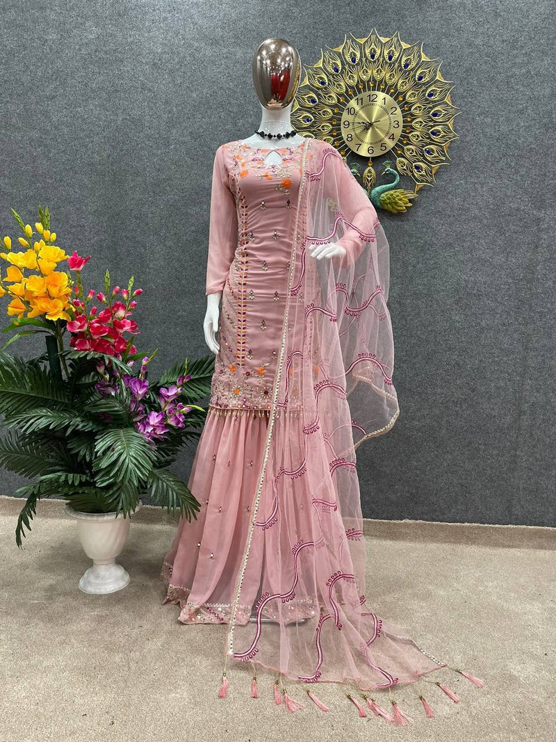 Nsr D No 694 Fox Georgette With Heavy Embroidery Designer Kurti Collection
