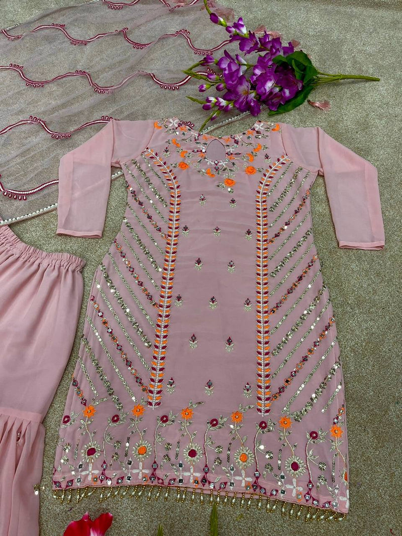 Nsr D No 694 Fox Georgette With Heavy Embroidery Designer Kurti Collection