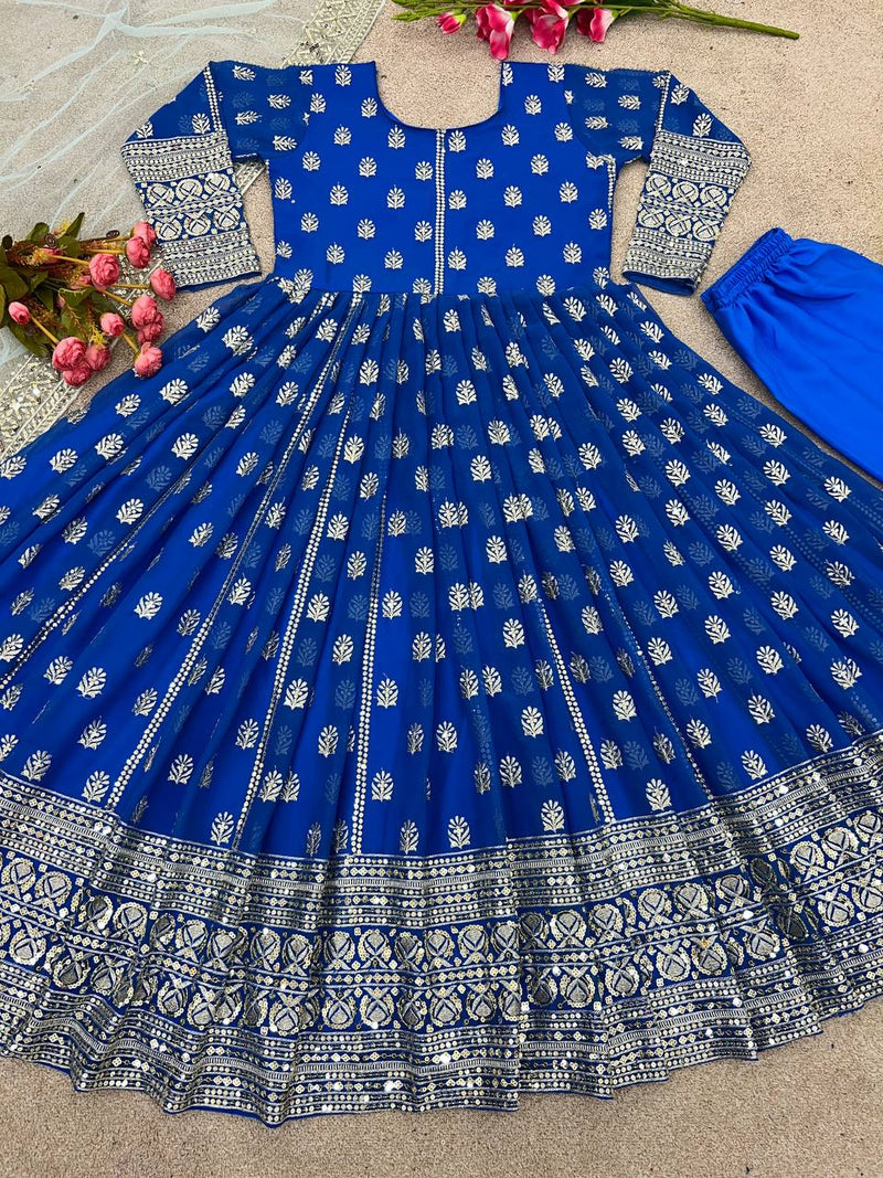 Nsr D No 770 Fox Georgette With Heavy Embroidery Sequence Work Kurti Collection