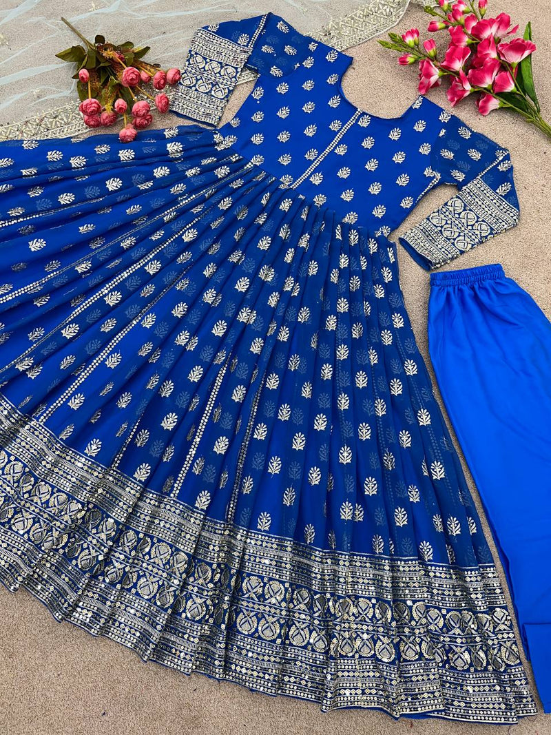 Nsr D No 770 Fox Georgette With Heavy Embroidery Sequence Work Kurti Collection