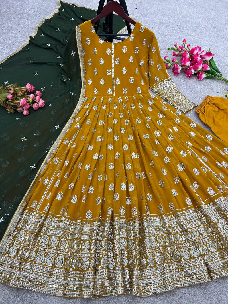 Nsr D No 770 Fox Georgette With Heavy Embroidery Sequence Work Kurti Collection