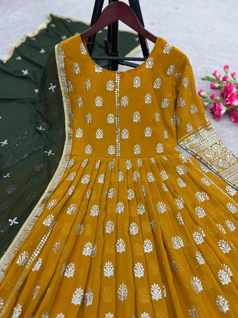 Nsr D No 770 Fox Georgette With Heavy Embroidery Sequence Work Kurti Collection