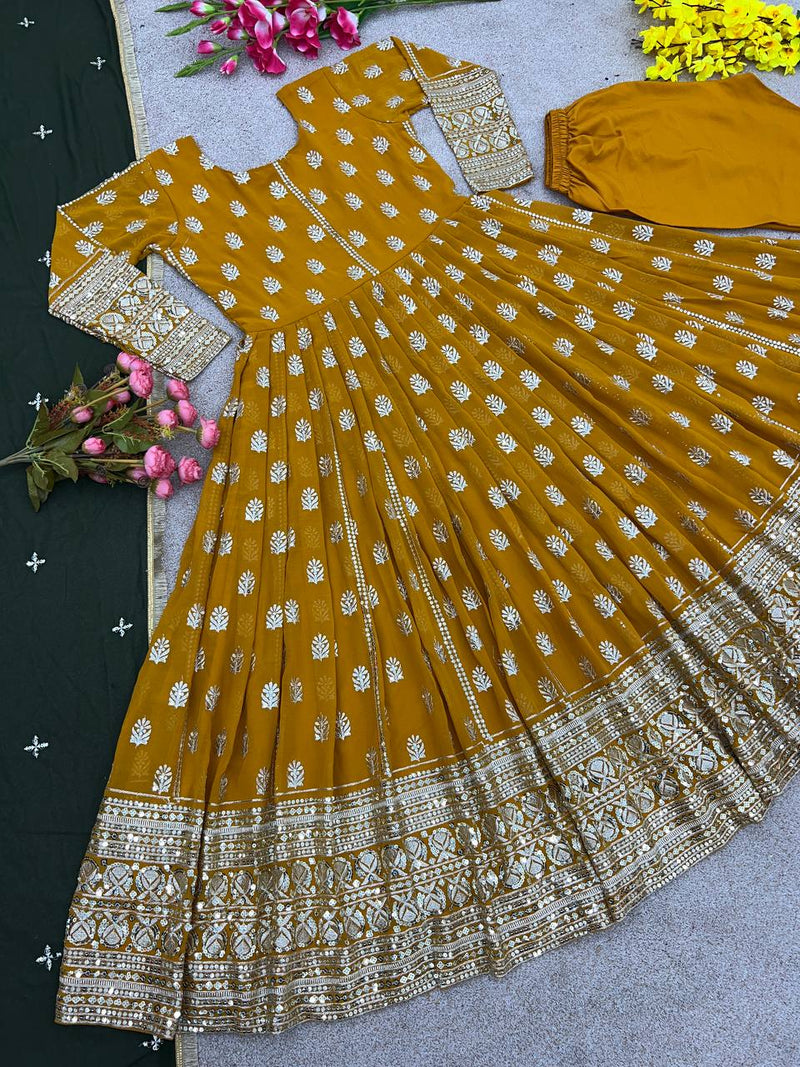 Nsr D No 770 Fox Georgette With Heavy Embroidery Sequence Work Kurti Collection