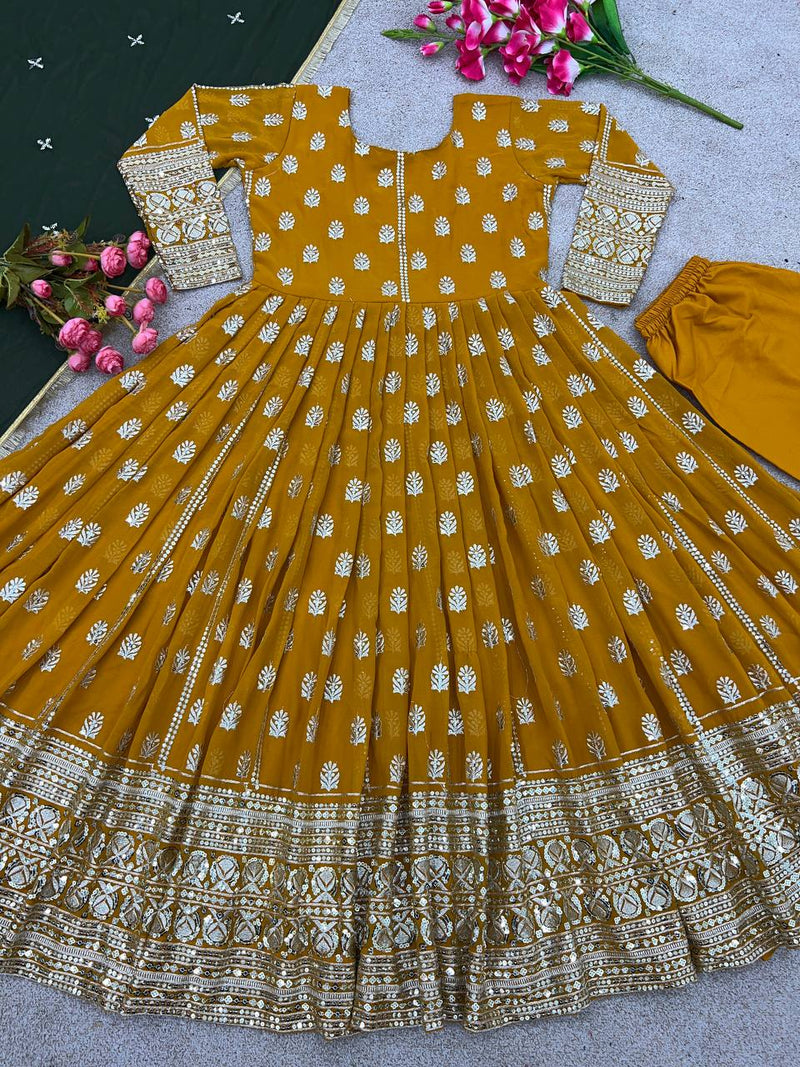 Nsr D No 770 Fox Georgette With Heavy Embroidery Sequence Work Kurti Collection