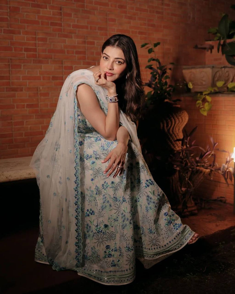 Lc D No 1131 Georgette With Heavy Embroidery Work Designer Kurti Collection