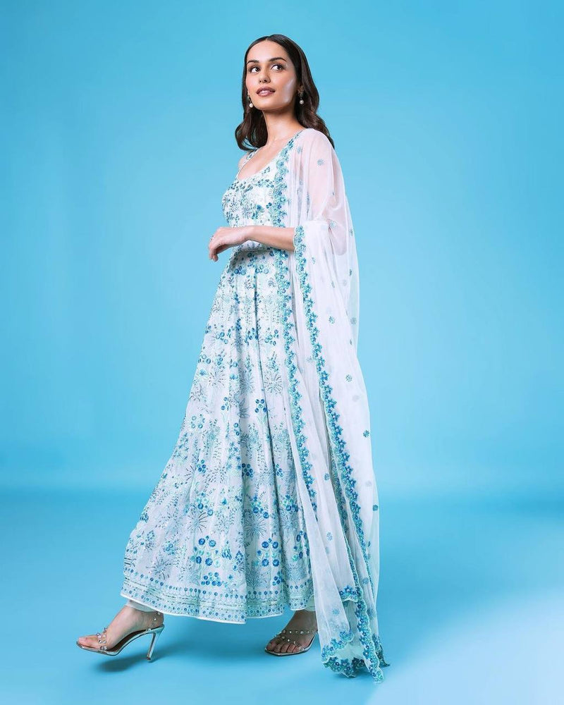 Lc D No 1131 Georgette With Heavy Embroidery Work Designer Kurti Collection