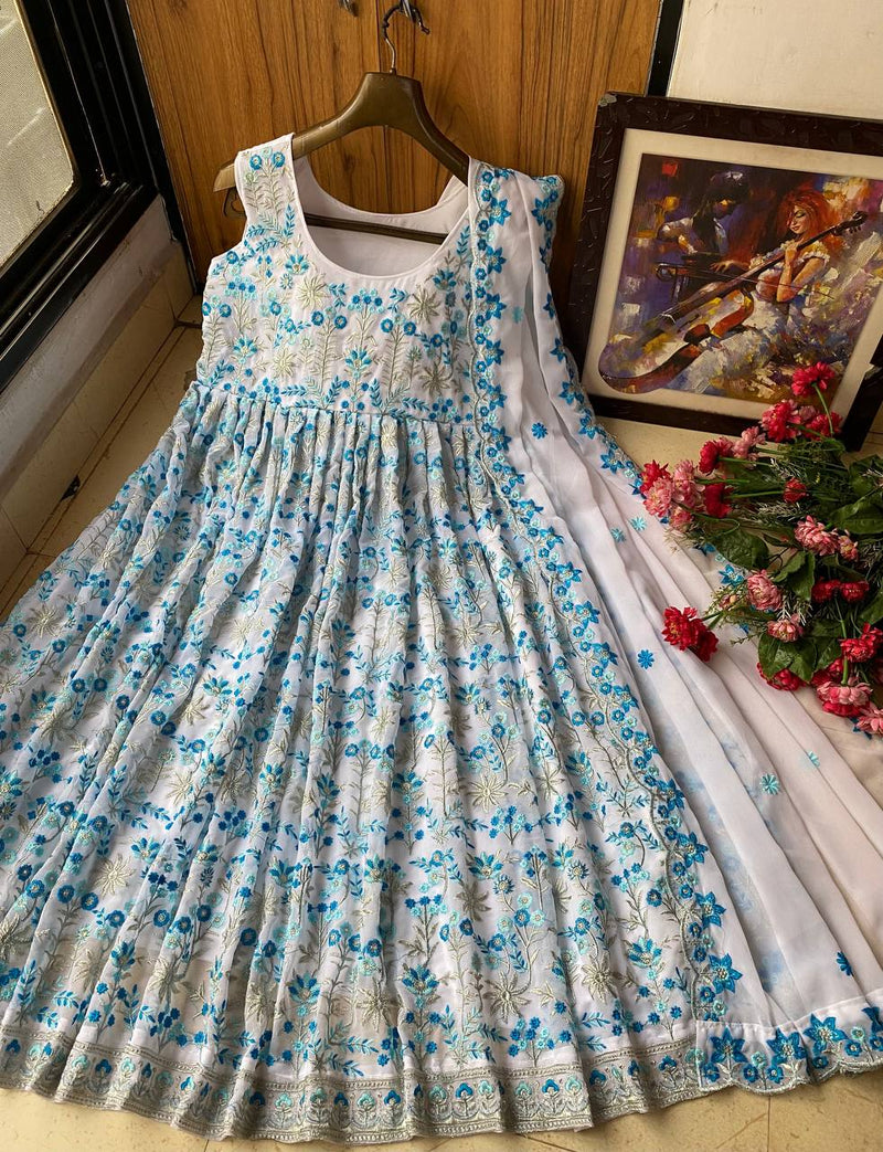 Lc D No 1131 Georgette With Heavy Embroidery Work Designer Kurti Collection