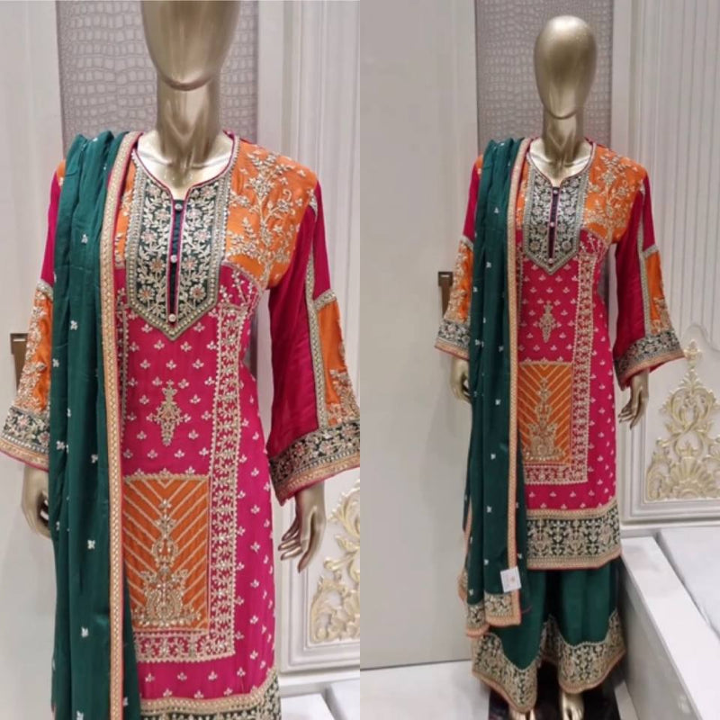 Ad D No 131 Fox Georgette With Heavy Embroidery Work Fancy Kurtis Collection