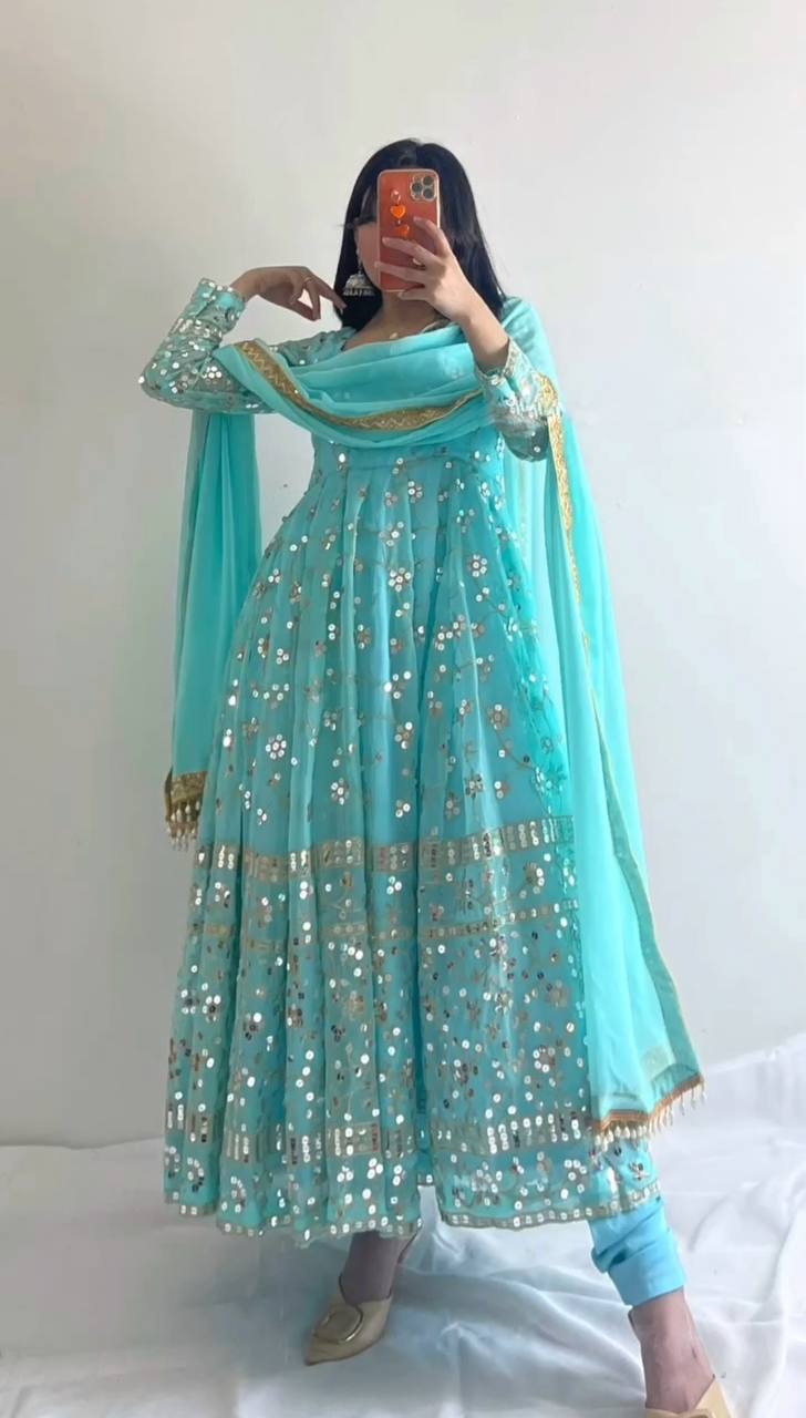 Zf D No 336 Fox Georette With Heavy Embroidery Work Kurti Collection