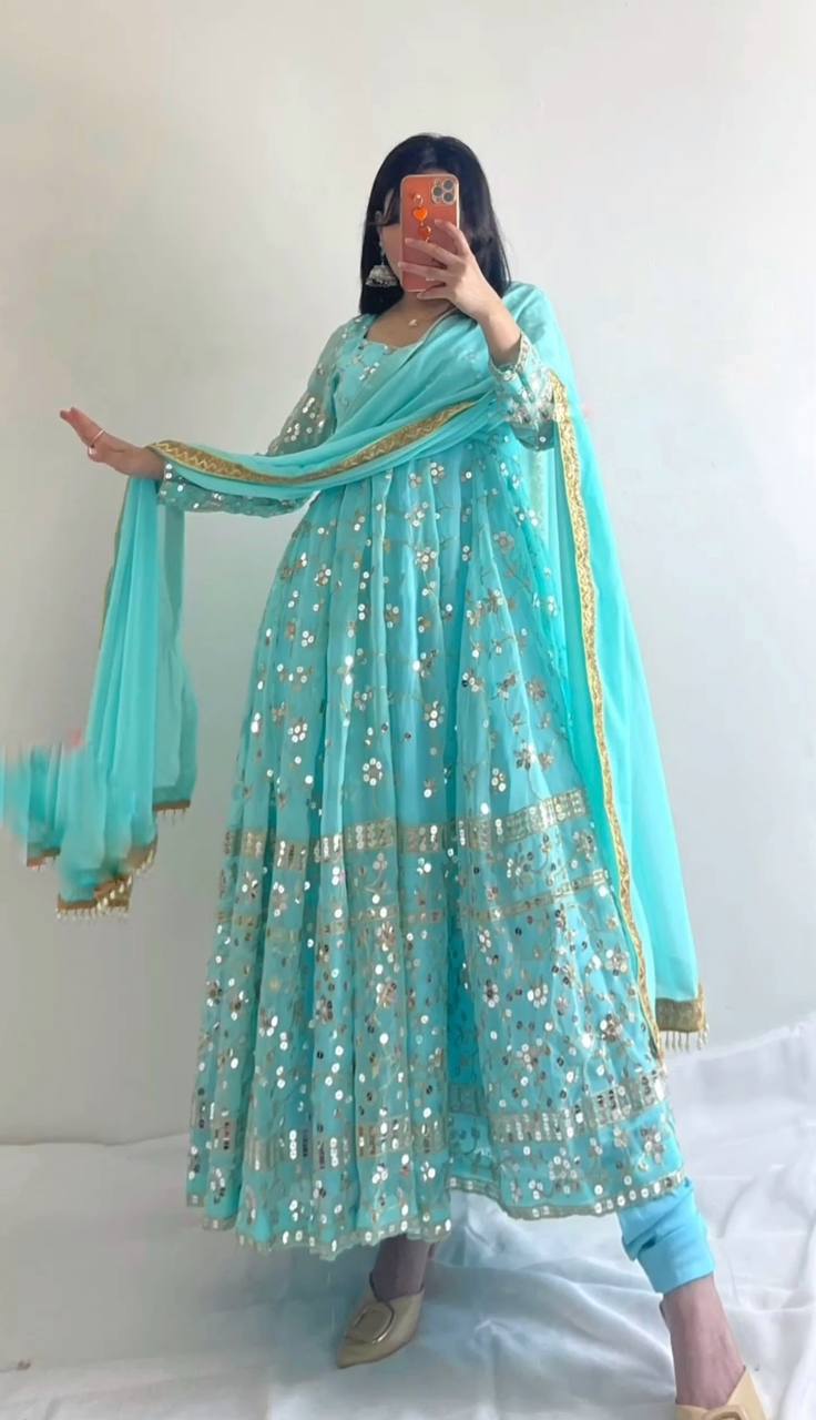 Zf D No 336 Fox Georette With Heavy Embroidery Work Kurti Collection