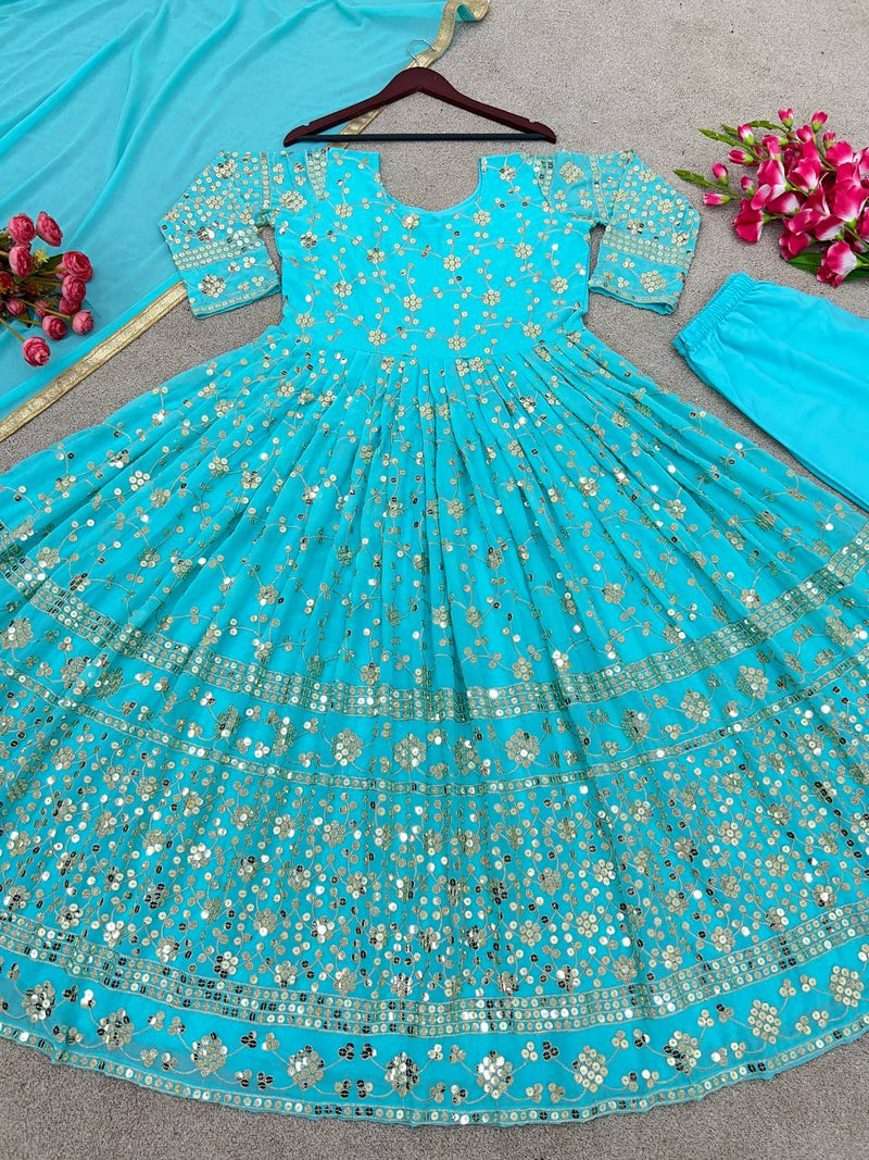 Zf D No 336 Fox Georette With Heavy Embroidery Work Kurti Collection