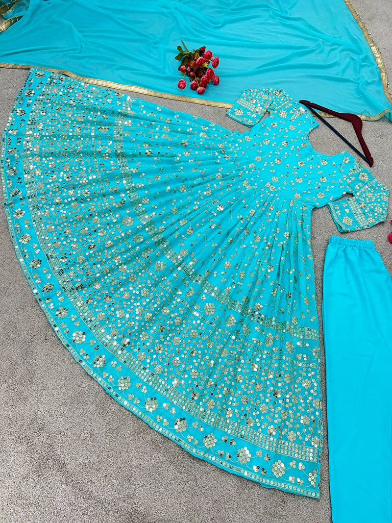 Zf D No 336 Fox Georette With Heavy Embroidery Work Kurti Collection