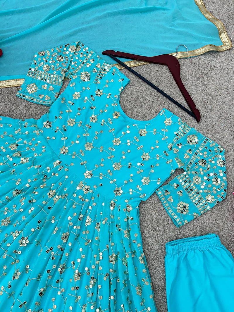 Zf D No 336 Fox Georette With Heavy Embroidery Work Kurti Collection