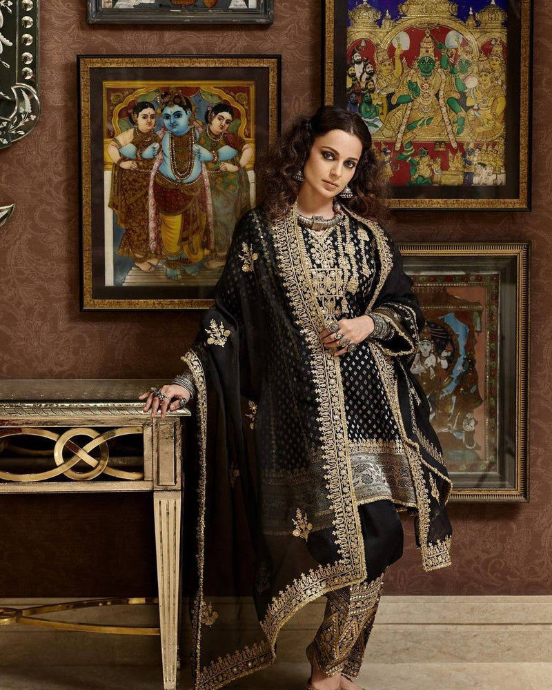 Lc D No 1132 Velvet Heavy Embroidery Work Fancy Kurti Collections