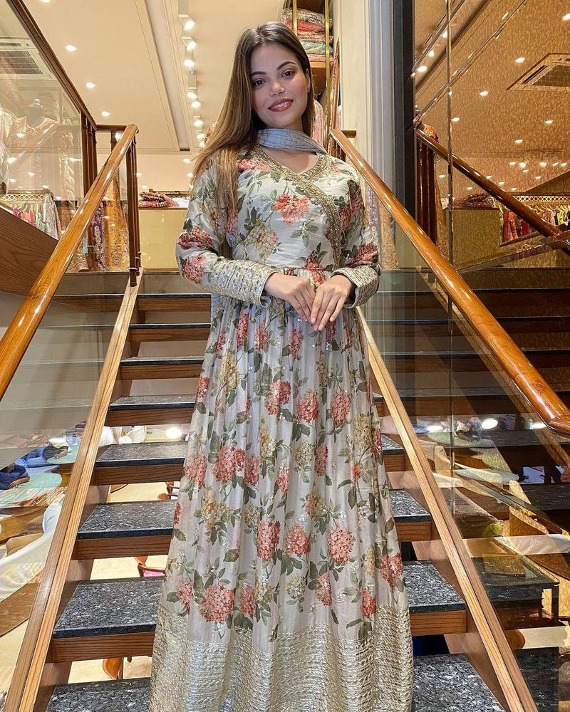Nsr D No 751 Fox Georgette With Heavy Embroidery Work Fancy Kurti Collection