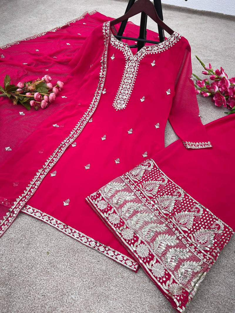 Ssr D No 425 Fox Georgette With Heavy Embroidery Work Kurti Collection