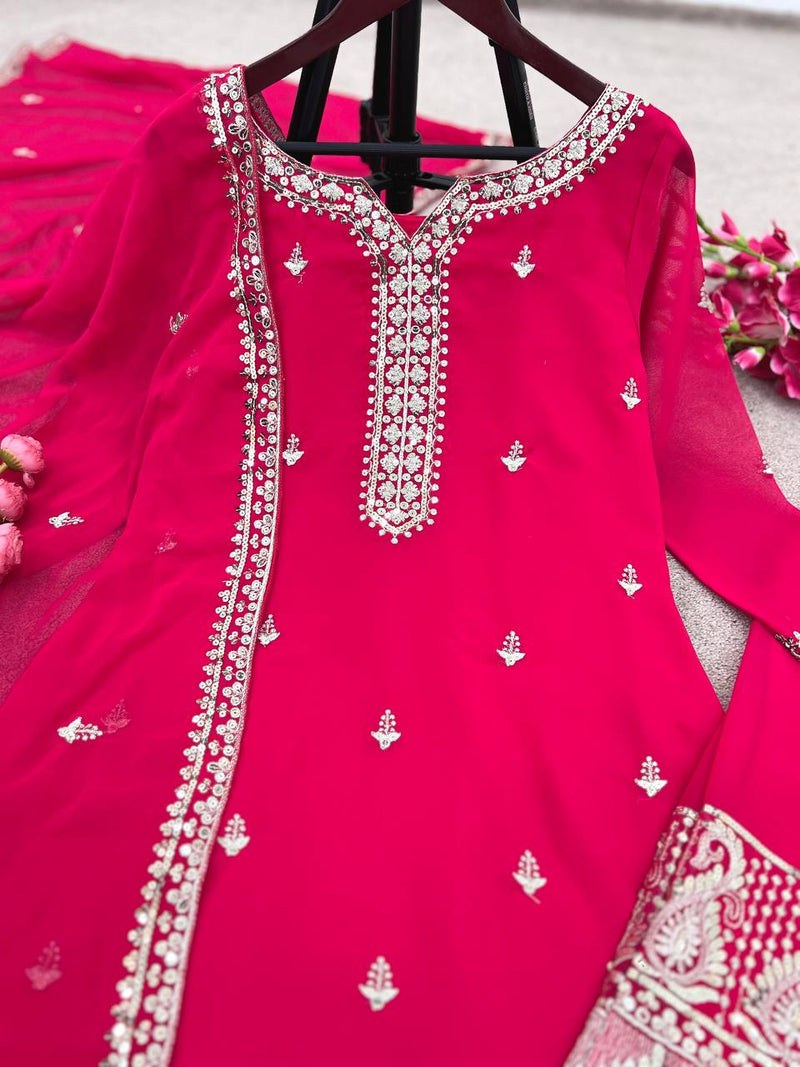 Ssr D No 425 Fox Georgette With Heavy Embroidery Work Kurti Collection