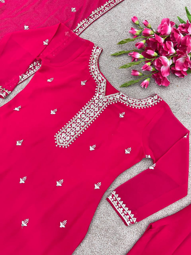 Ssr D No 425 Fox Georgette With Heavy Embroidery Work Kurti Collection