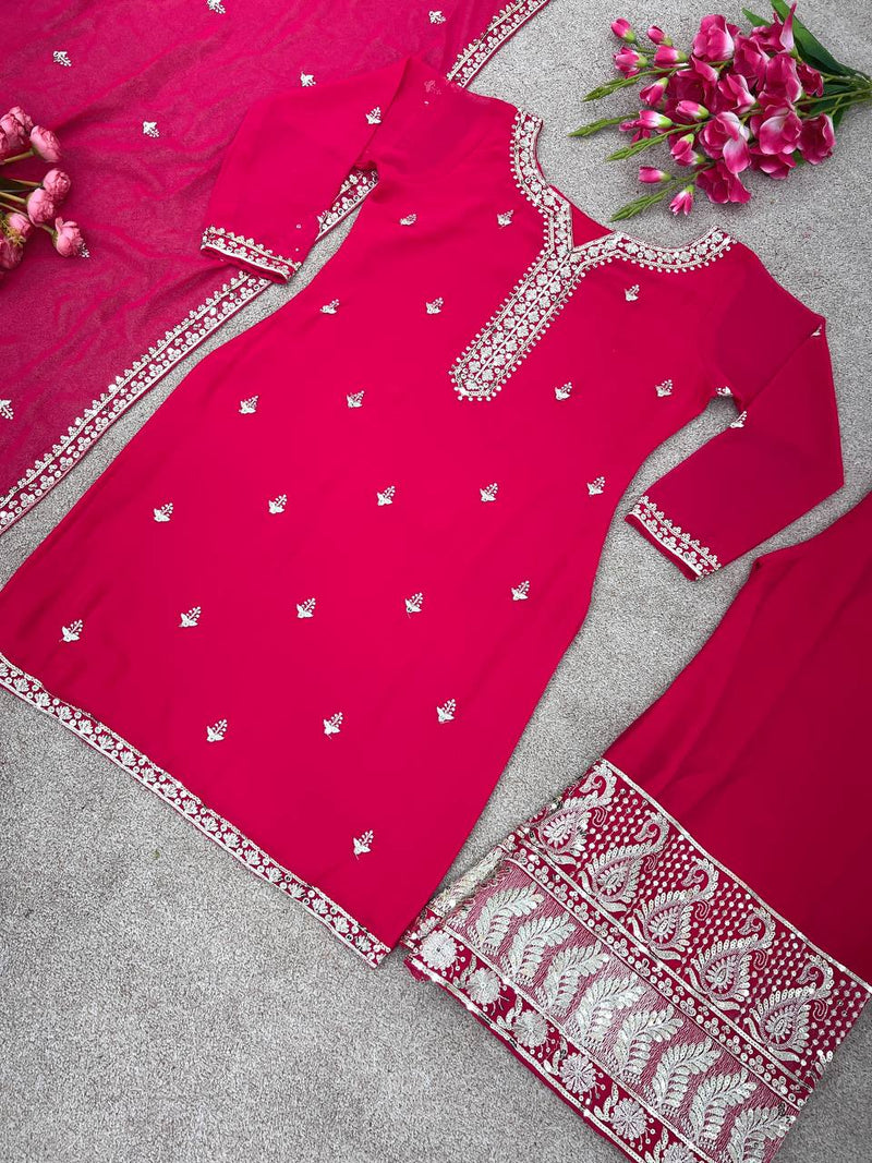 Ssr D No 425 Fox Georgette With Heavy Embroidery Work Kurti Collection