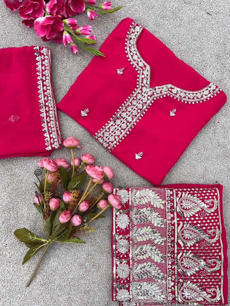 Ssr D No 425 Fox Georgette With Heavy Embroidery Work Kurti Collection