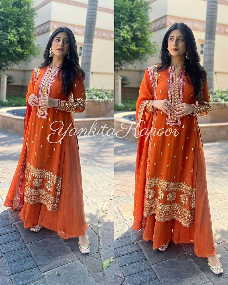 Srk D No 5090 Fox Georgette Heavy Embroidery Sequence Kurti Collection