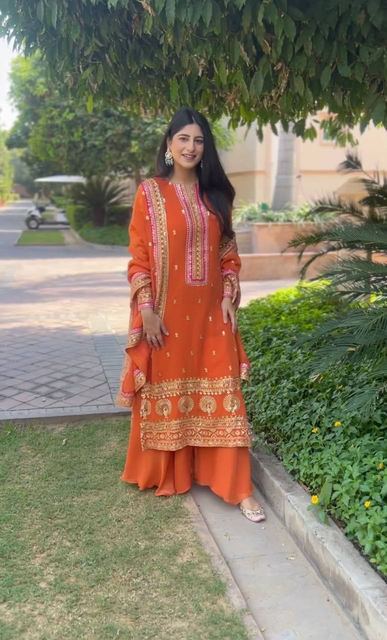 Srk D No 5090 Fox Georgette Heavy Embroidery Sequence Kurti Collection