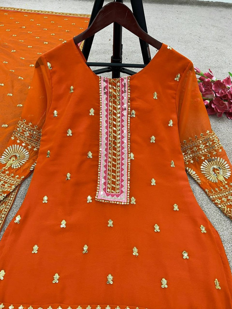 Srk D No 5090 Fox Georgette Heavy Embroidery Sequence Kurti Collection