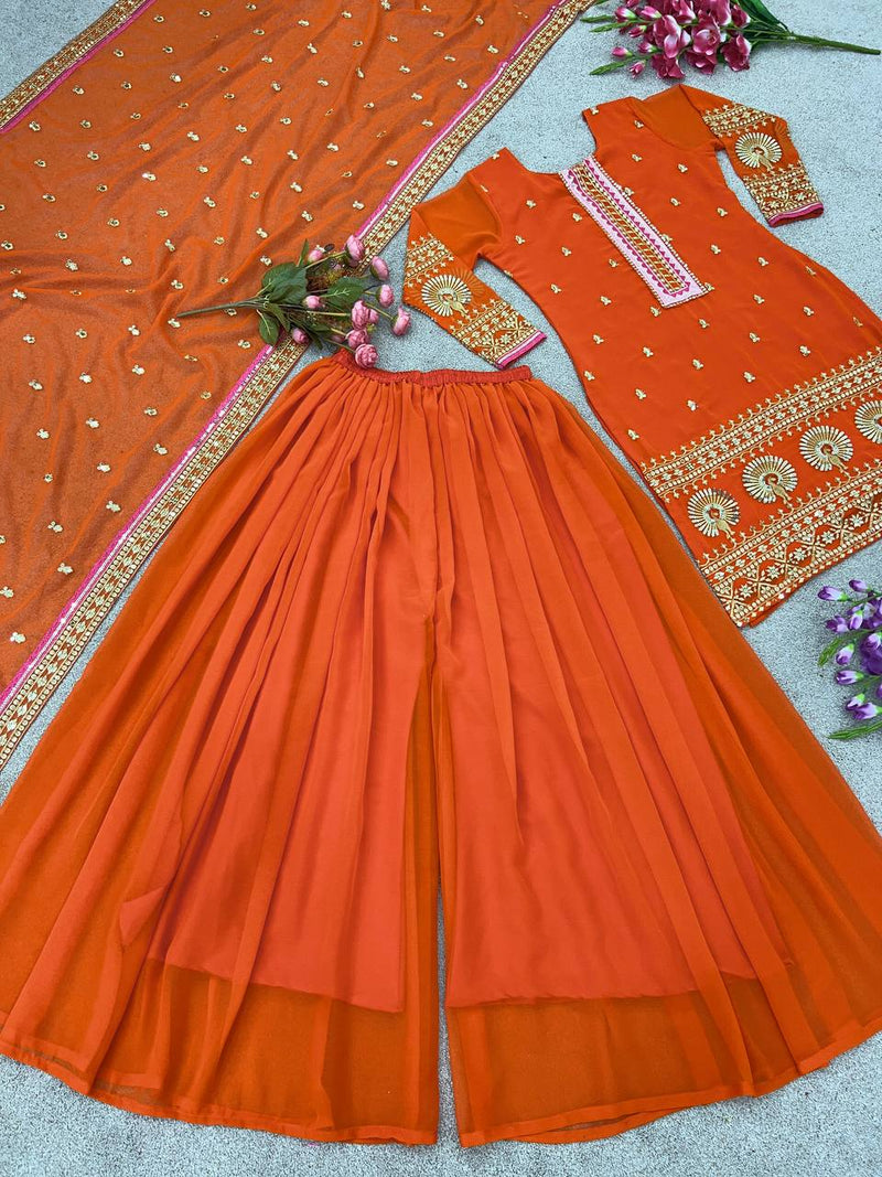 Srk D No 5090 Fox Georgette Heavy Embroidery Sequence Kurti Collection