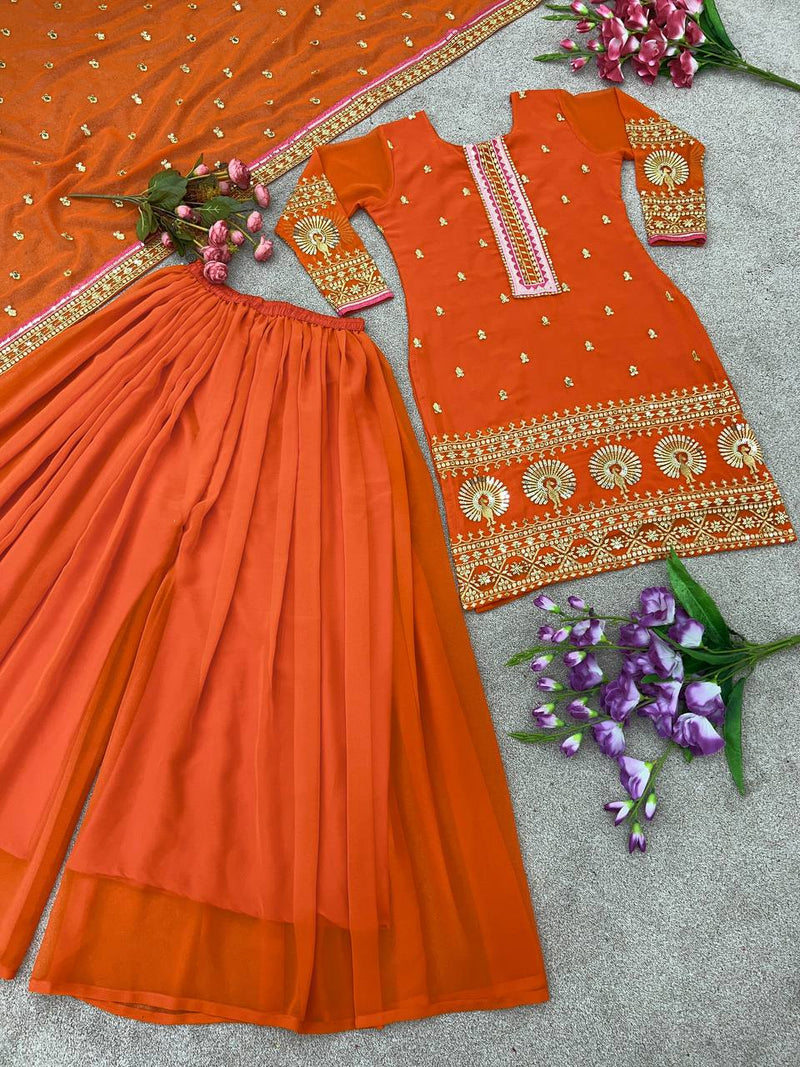Srk D No 5090 Fox Georgette Heavy Embroidery Sequence Kurti Collection