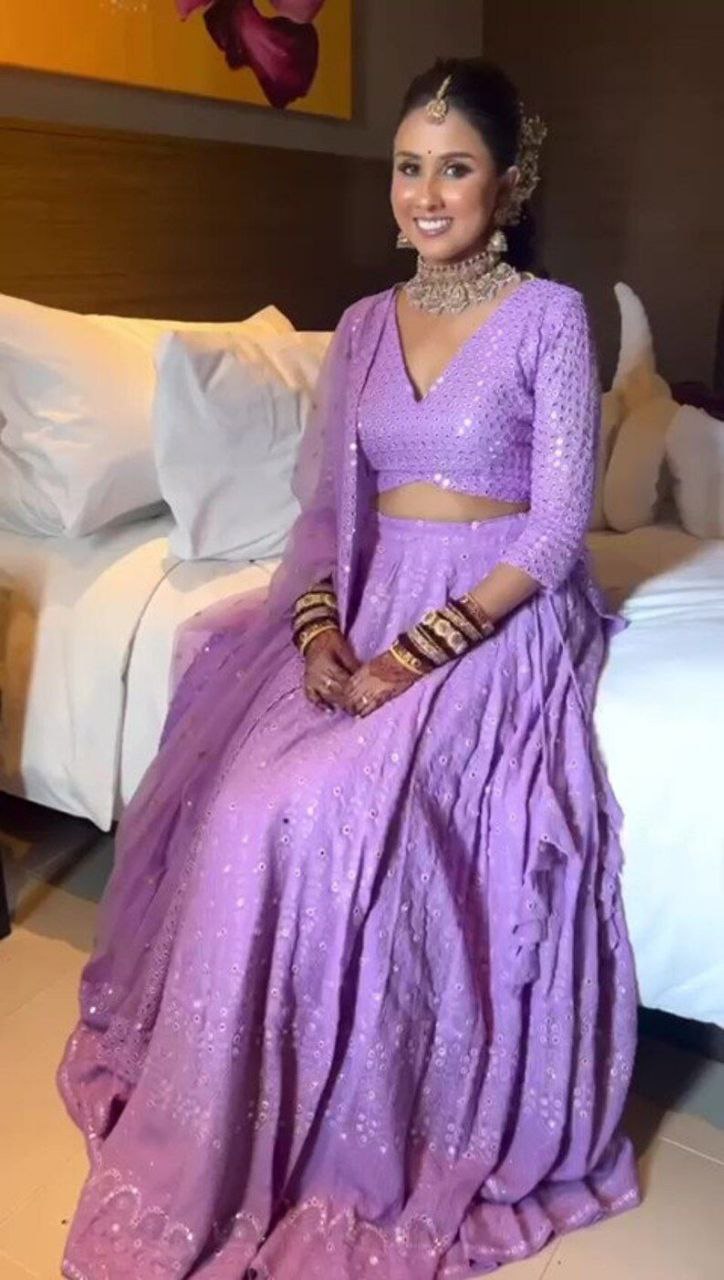 Qrc D No 137 Fox Georgette Embroidery Work Lehnga Choli Collection