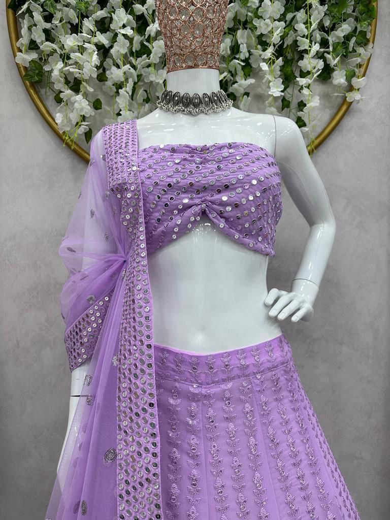 Qrc D No 137 Fox Georgette Embroidery Work Lehnga Choli Collection