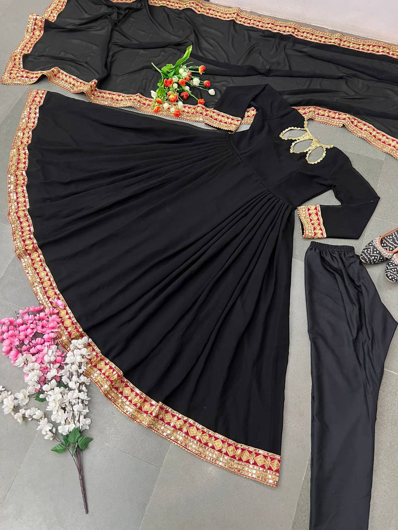 Zf D No 337 Fox Georgette Heavy Embroidery Designer Work Fancy Kurti Collection