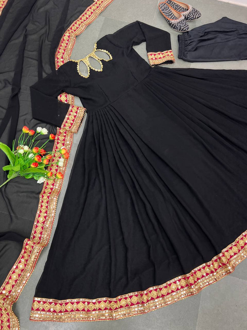 Zf D No 337 Fox Georgette Heavy Embroidery Designer Work Fancy Kurti Collection