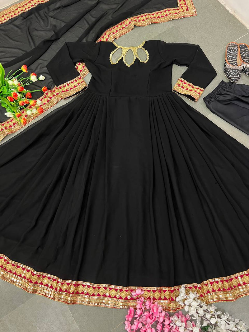 Zf D No 337 Fox Georgette Heavy Embroidery Designer Work Fancy Kurti Collection