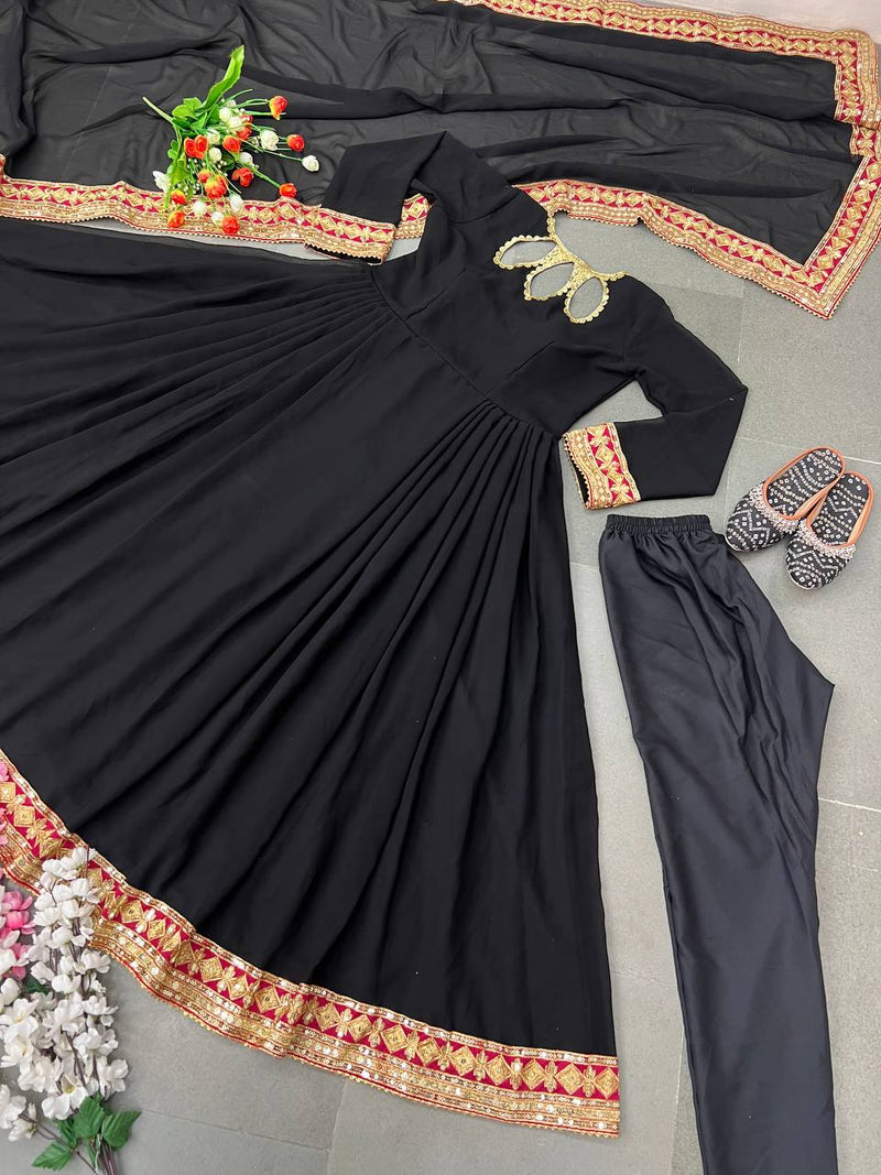 Zf D No 337 Fox Georgette Heavy Embroidery Designer Work Fancy Kurti Collection
