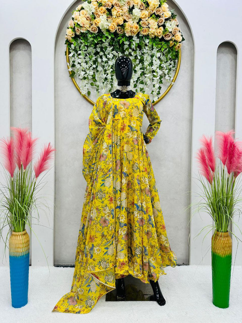 Qrc D No 171 Tabby Silk Organza With Digital Printed Kurti Collections