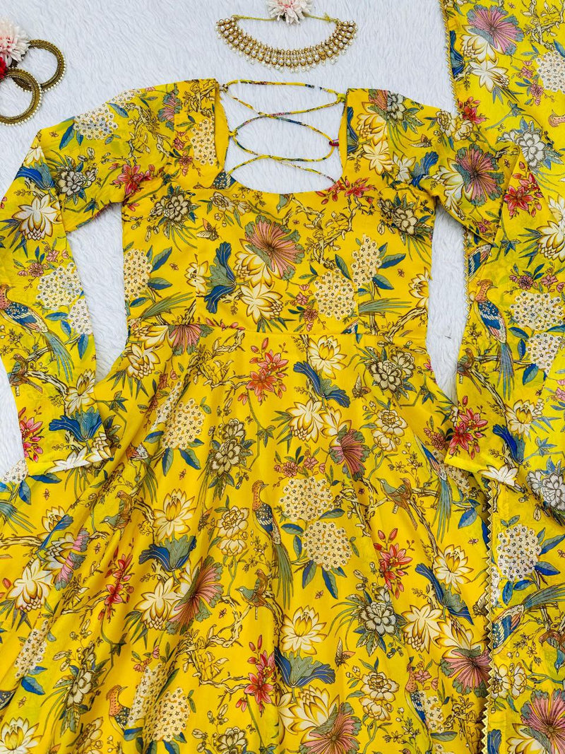 Qrc D No 171 Tabby Silk Organza With Digital Printed Kurti Collections