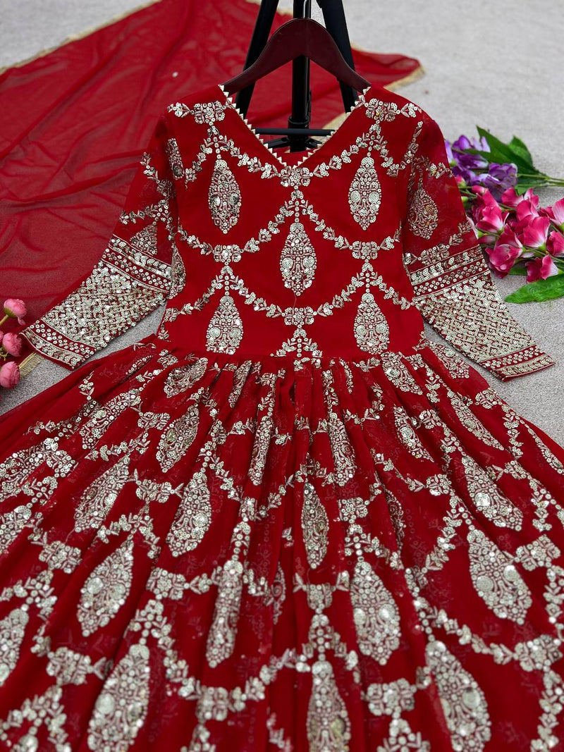 Sr D No 1587 Fox Georgette With Heavy Embroidery Readymade Kurtis