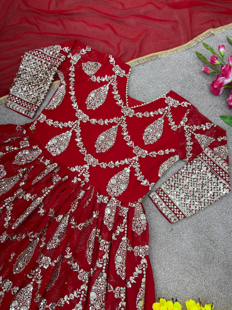 Sr D No 1587 Fox Georgette With Heavy Embroidery Readymade Kurtis