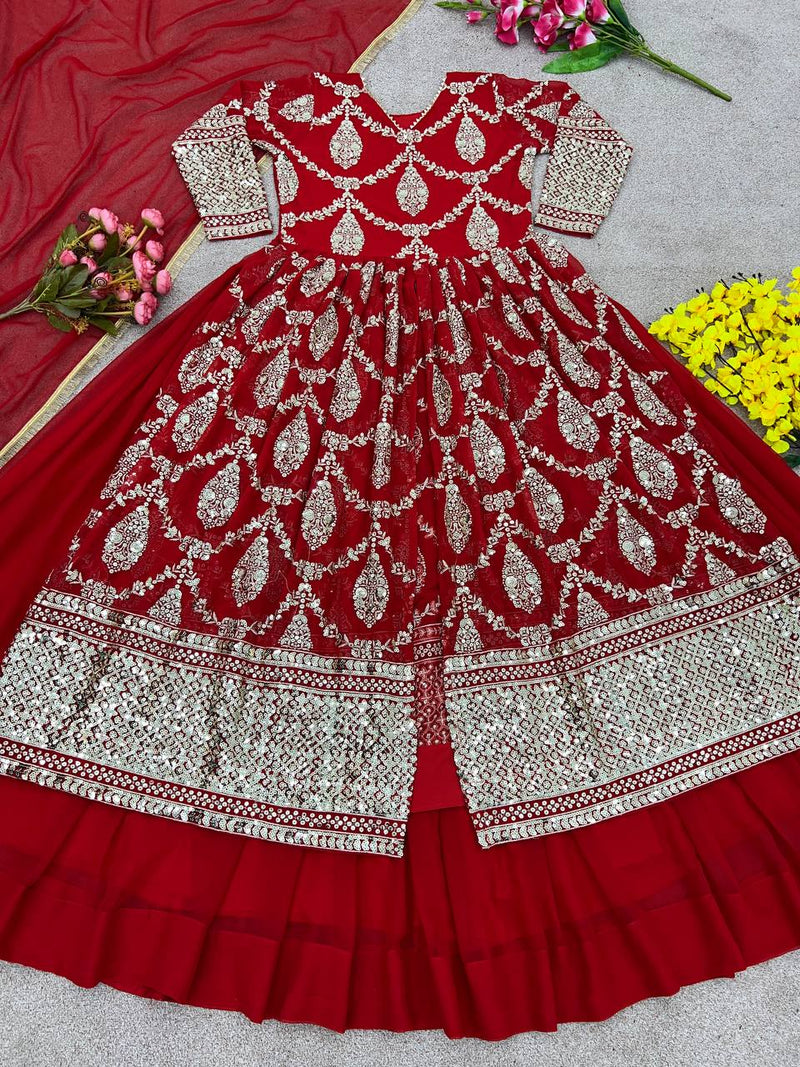 Sr D No 1587 Fox Georgette With Heavy Embroidery Readymade Kurtis