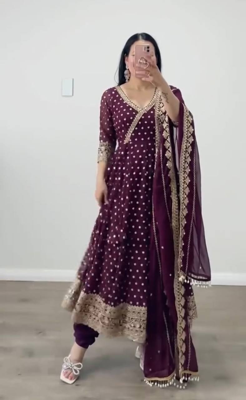Ssr D No 426 Fox Georgette With Heavy Embroidery Sequence Work Designer Kurti
