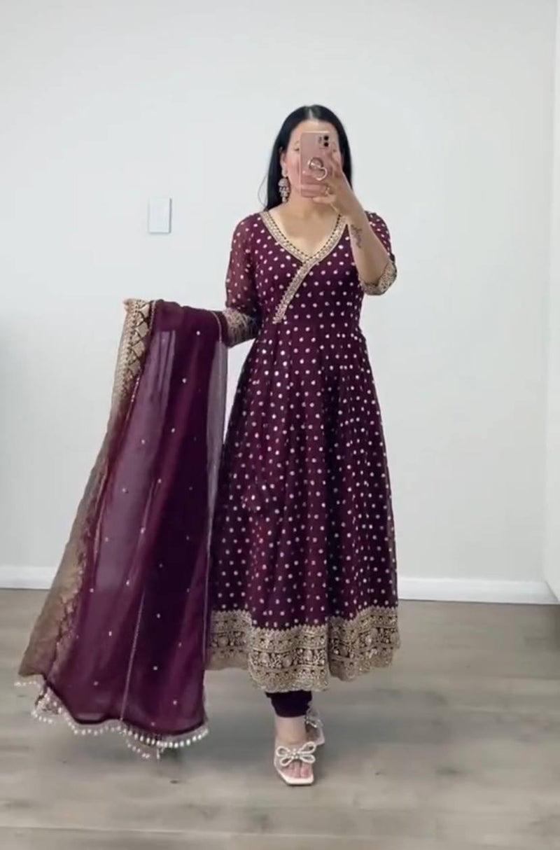 Ssr D No 426 Fox Georgette With Heavy Embroidery Sequence Work Designer Kurti