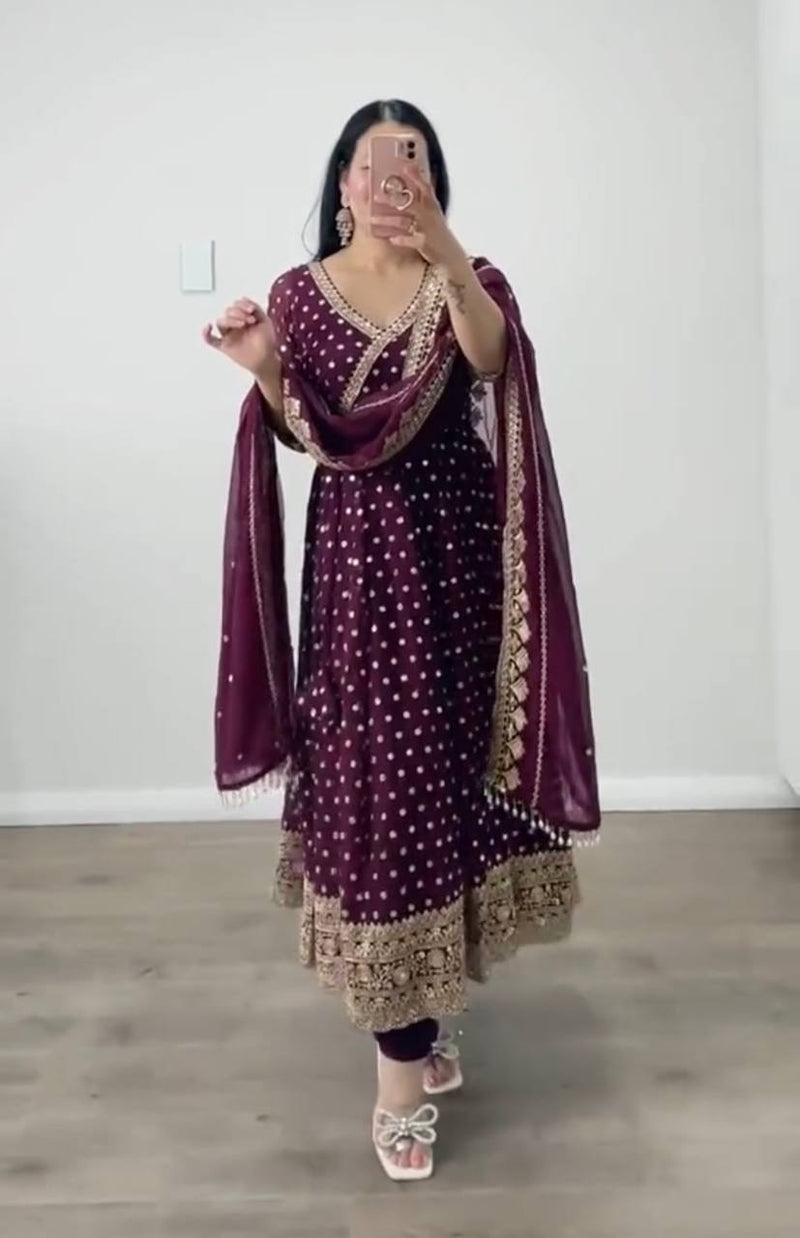 Ssr D No 426 Fox Georgette With Heavy Embroidery Sequence Work Designer Kurti