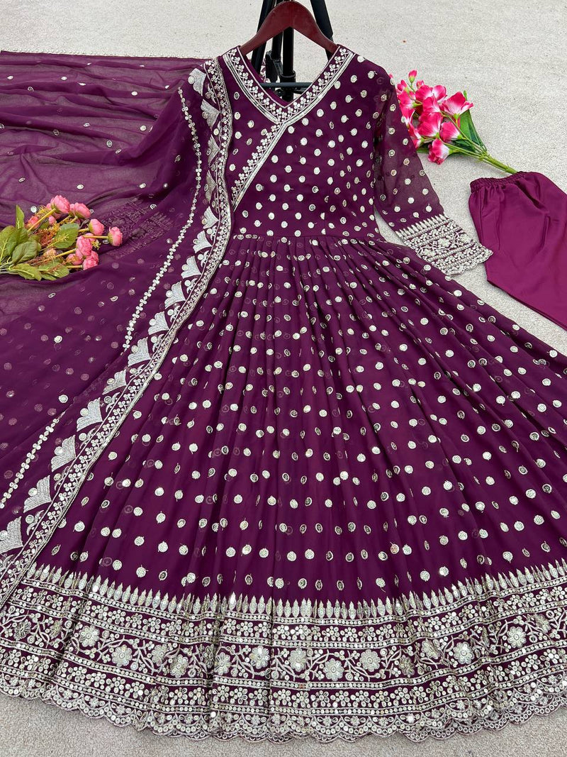 Ssr D No 426 Fox Georgette With Heavy Embroidery Sequence Work Designer Kurti