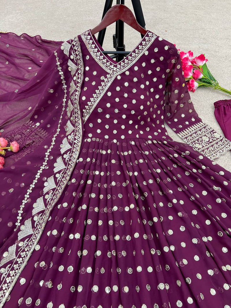 Ssr D No 426 Fox Georgette With Heavy Embroidery Sequence Work Designer Kurti